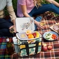 thumbnail image 5 of FORMRS Insulated Cooler Bag 24 Cans Capacity Soft Leakproof Lunch Box with Side Pockets, Beige Clover Pattern, 5 of 7