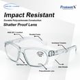 thumbnail image 5 of ProtectX Safety Reading Glasses for Women Men, UV Protection goggles, Anti-Impact Lightweight Glasses, Anti-Fog & Scratch-Resistant, Charcoal Clear, +2.0, 5 of 7
