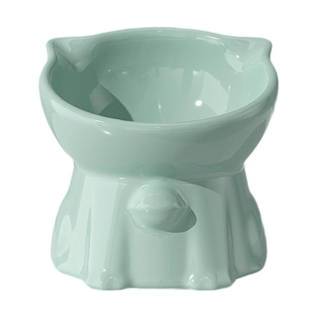 Cuenco elevado para gatos, perros y gatos, antideslizante, elegante. Verde