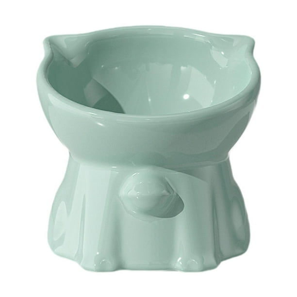 Comedero elevado para gatos, comedero elevado para gatos hecho de, bebedero para perros pequeños, antideslizante, Verde