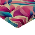 thumbnail image 4 of Ambesonne Floral Fitted Sheet, Nostalgic Petals Aquarelle, Twin XL Size, Pink and Sea Blue, 4 of 5