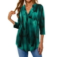 thumbnail image 4 of Women Floral Printed V Neck 3/4 Sleeve Top, 4 of 9