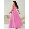 thumbnail image 2 of Pink Plus Size Sleeveless Square Neck A-Line Maxi Dress For Women Summer Flowy Long Dress, 2 of 7