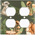 thumbnail image 3 of Metal Light Switch Plate Cover Cute Forest Animals Squirrel Mouse ANM014, 3 of 13