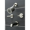 thumbnail image 2 of Kingston Brass KBX8146CML Manhattan Two-Handle Tub and Shower Faucet, Polished Nickel, 2 of 5