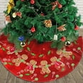 thumbnail image 4 of Christmas Gingerbread Man Candy Cane Tree Skirt Holiday Party Traditional Xmas Tree Mat Ornaments Tree Skirt for Christmas Decoration 36 Inch, 4 of 6