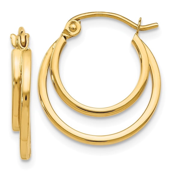 14k Yellow Gold Polished Hinged Hoop Earrings - 1.3 Grams - Measures 17x23mm Wide 4mm Thick