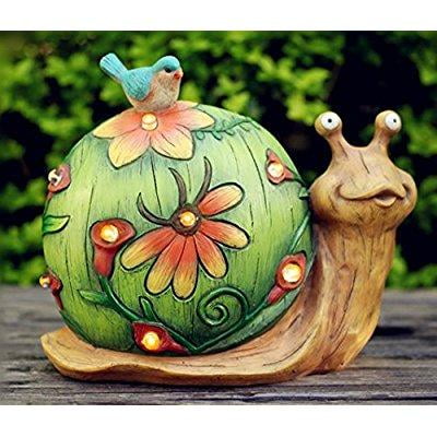 garden statues solar lights snail garden decor 10 inch figurines with led lights resin - Garden Figurines garden statues solar lights snail garden decor 10 inch figurines with led lights resin - Garden Figurines