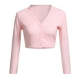 thumbnail image 2 of BOOMILK Cropped Cardigan for Women Solid Casual Button Down 3/4 Sleeve Coat, 2 of 6
