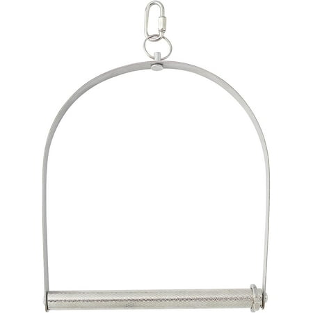 Birds Swing Toys Stainless Steel Hanging Bird Swing Toys Stainless Steel Hanging Swing Toys for Birds Parrots Parakeet Cockatoo Cockatiel Conure Lovebirds Canaries gray