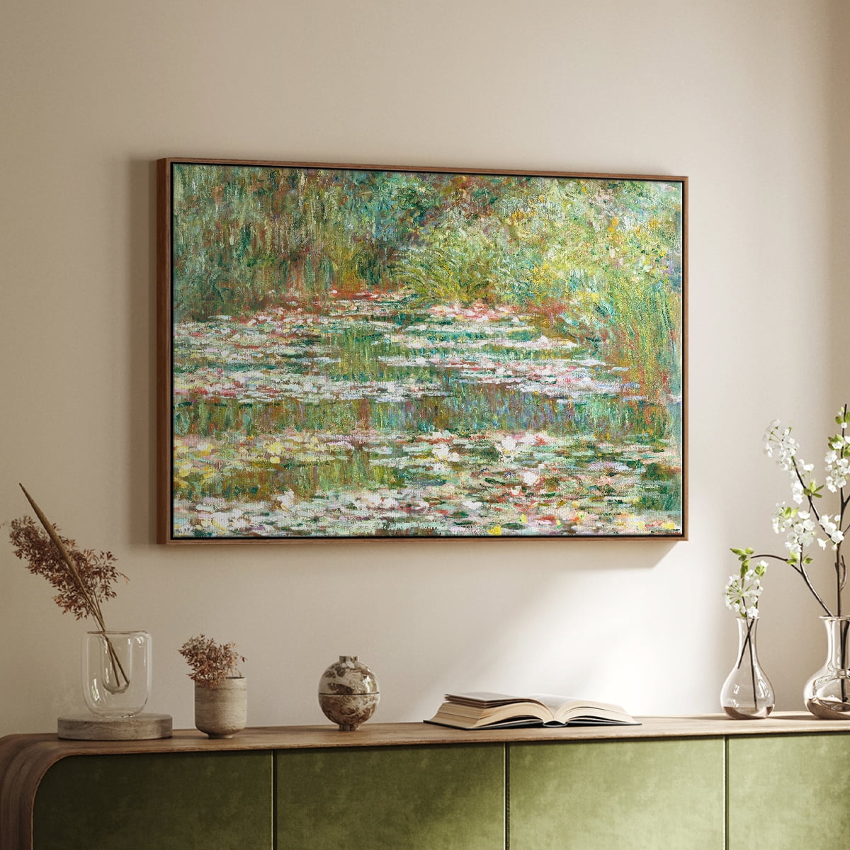 Vintage Landscape-CCXLI By Wexford Home Framed in Walnut Wood Gallery Wrapped Canvas 17 in. x 25 in.
