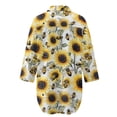 thumbnail image 5 of Xoenoiee Sunflower Bee Print Women's Swimsuit Cover Up Long Sleeve Beachwear Bikini Coverups Button Down Oversized Cover Up Shirt Plus Size, S, 5 of 7