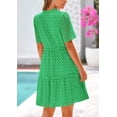 thumbnail image 2 of Vestido PRETTYGARDEN para mujer, manga corta, cuello en V, verde, 2 of 9