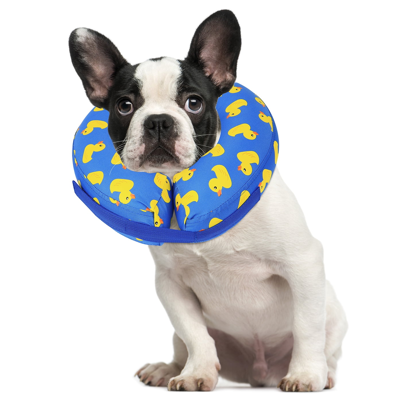 Hde Dog Cone Collar Soft Inflatable Dog Collars For After Surgery Recovery Donut Rubber Duck Medium Walmart Com Walmart Com