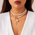 thumbnail image 5 of YYKihy Layered Necklaces For Women Girls Choker Wide Collar Gold Plated Multi Layer Necklace Chunky Paperclip Herringbone Chain, 5 of 9