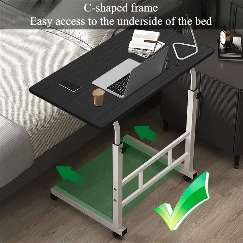 Standing Desk Adjustable Height, Mobile Stand Up Desk with Wheels Small Computer Desk Rolling Desks, Portable Laptop Standing Table for Home Office Study Bedroom