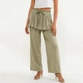thumbnail image 2 of Noric Women Straight Leg Peplum Pants with Pockets High Waisted Drawstring Casual Summer Flowy Palazzo Pants Loose Fit, 2 of 7