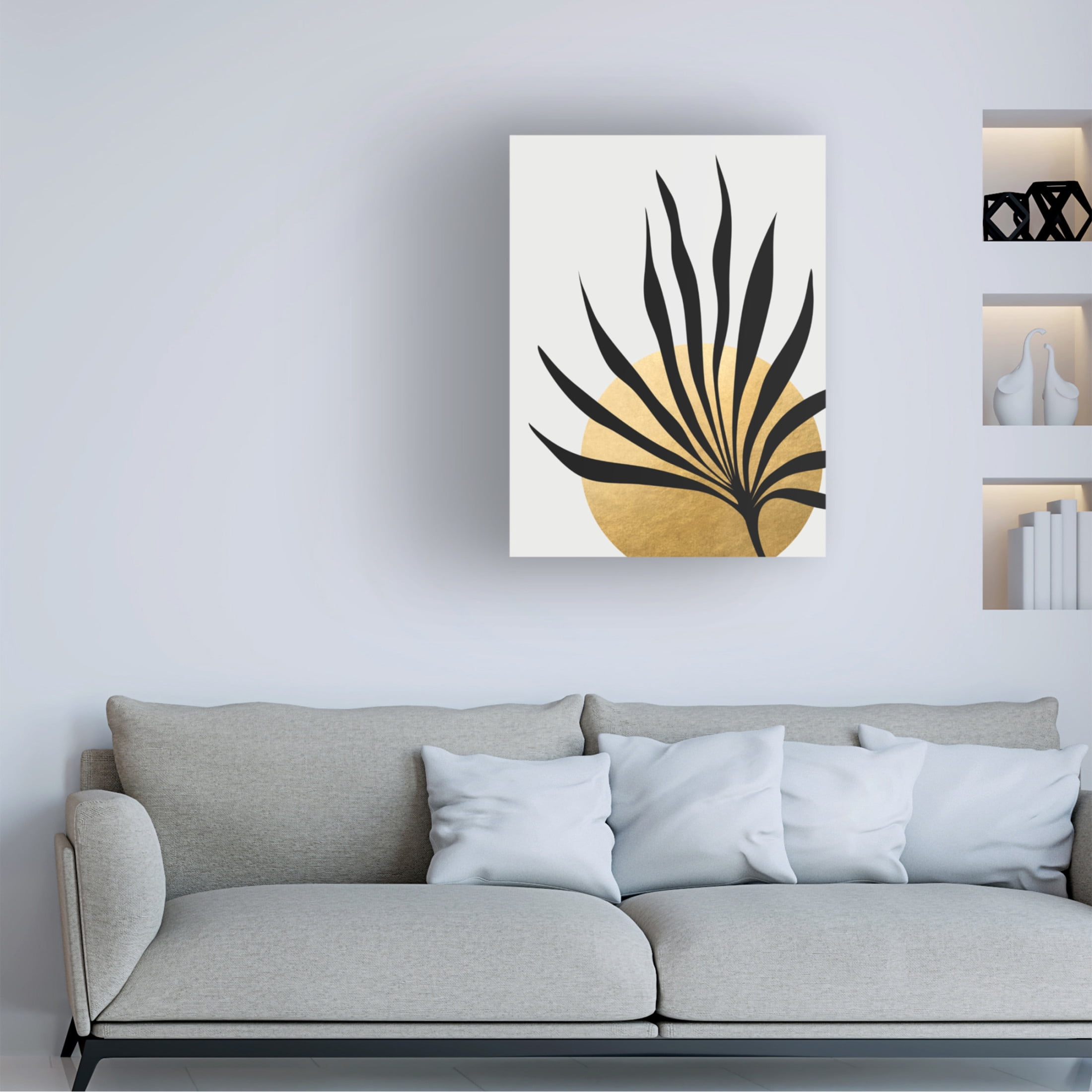 Trademark Fine Art Rosana Laiz Blursbyai Tropical sun and palm leaf Canvas Wall Art