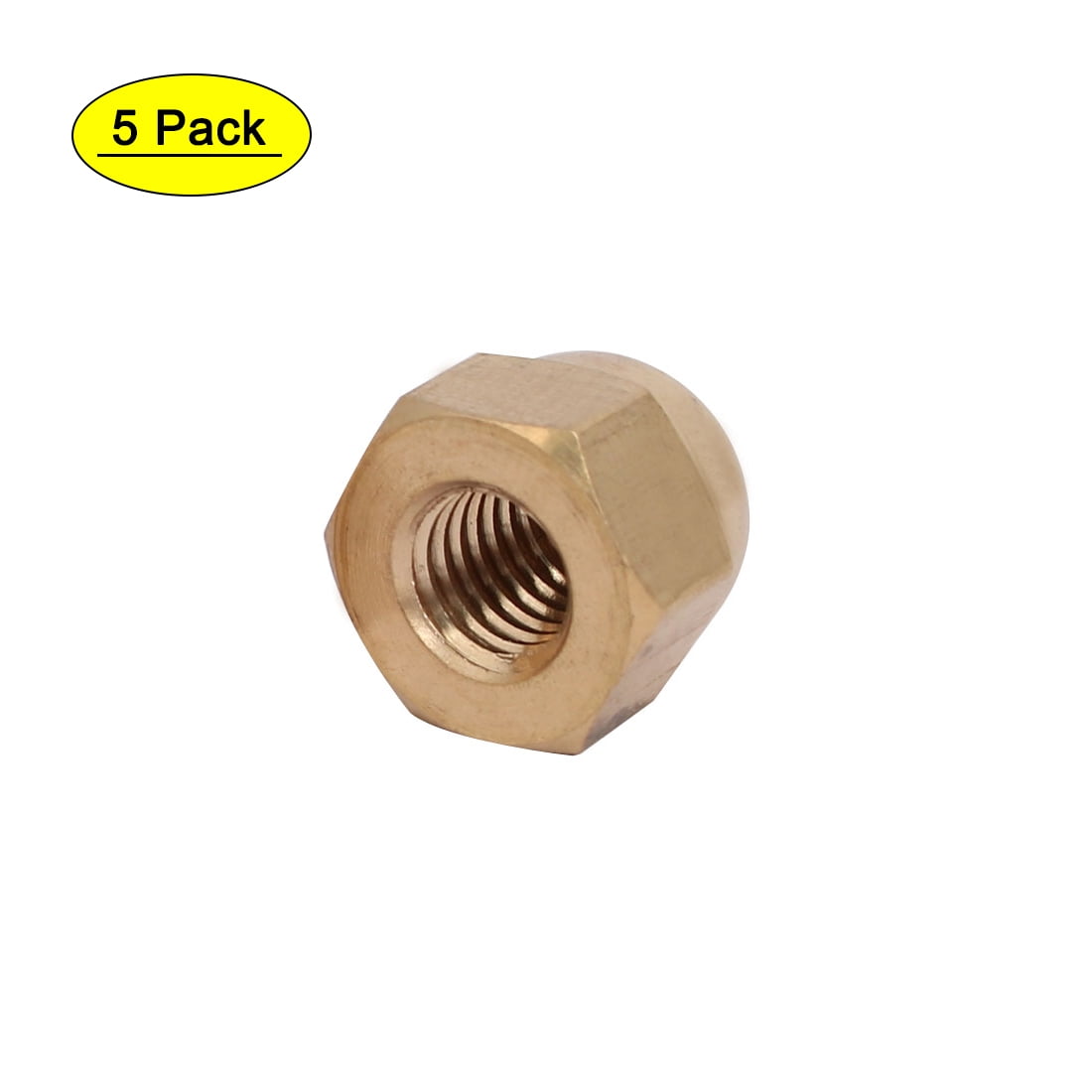 M6 SOLID BRASS HEXAGON  DOME NUTS WITH FREE M6 BRASS WASHERS 10 20 OR 50 PACKS 