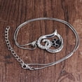 thumbnail image 6 of harmtty Letters Rhinestone Hollow Heart Dog Paw Pendant Necklace Women Party Jewelry,Silver, 6 of 6