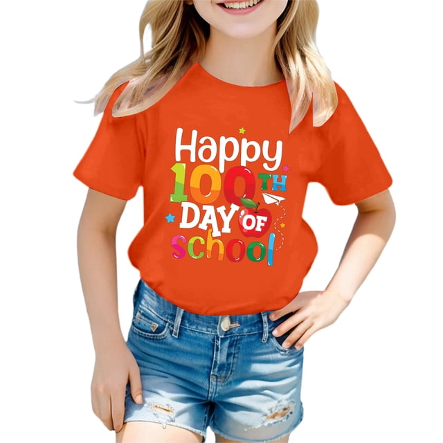 TZEWGL Cute Shirt For Newborn Summer Round Neck Short Sleeve Top For Baby size 12-13T