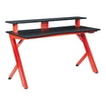 thumbnail image 1 of OSP Home Furnishings Area51 Bureau de Jeu Battlestation avec Lumières DEL RVB Bluetooth, Rouge, 1 of 5