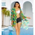 thumbnail image 2 of HAPPY BAY Women's Chiffon Summer Beach Loose Casual Beachwear Cover Top Dress Duster Kimono L-XL Navy, Tropical, 2 of 5