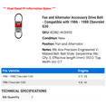thumbnail image 2 of Fan and Alternator Accessory Drive Belt - Compatible with 1986 - 1988 Chevy G30 1987, 2 of 2