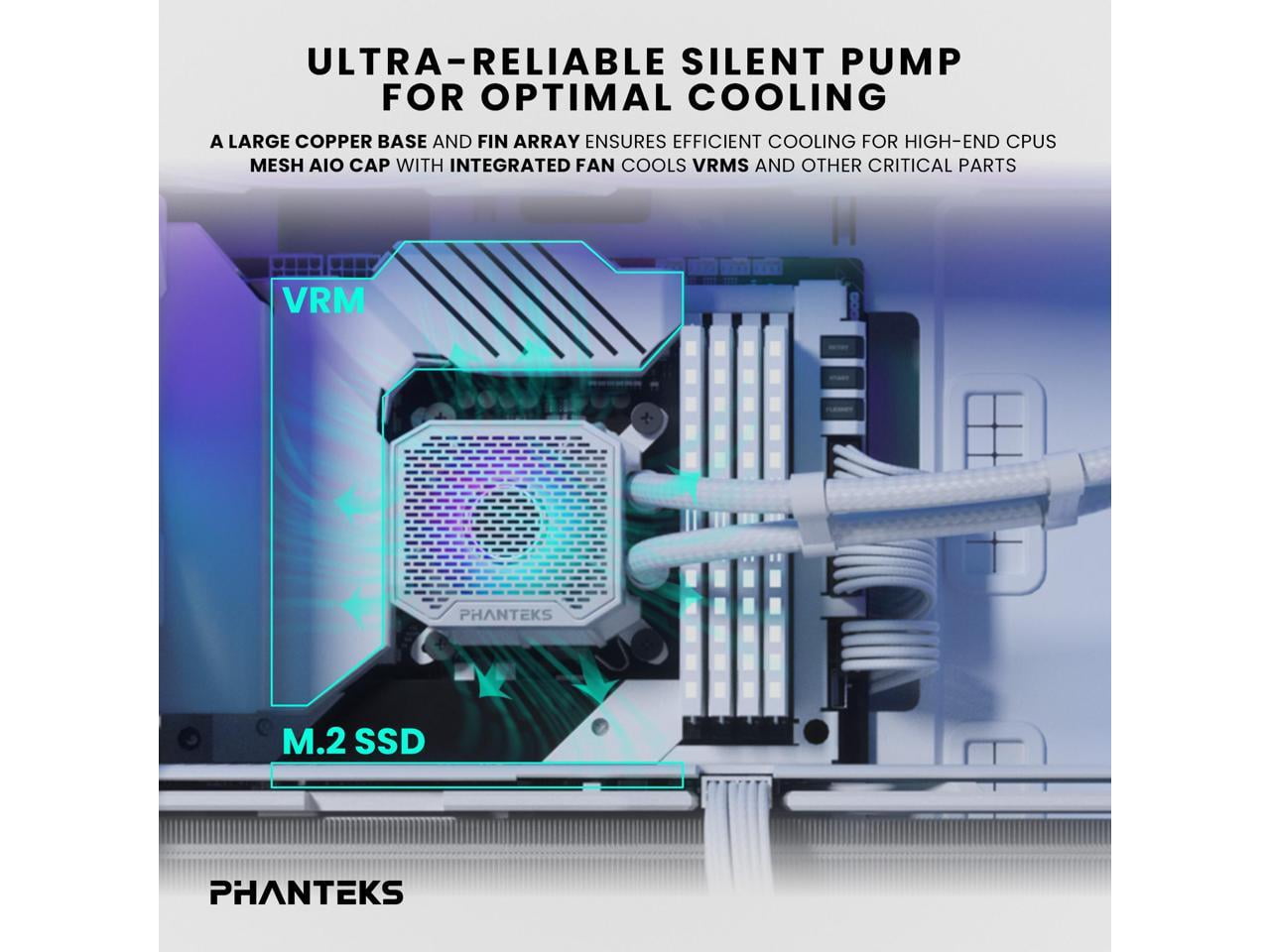 Phanteks Glacier One 360M25 G2 AIO Liquid CPU Cooler, White, RGB Pump Cap Design, 3x Performance 120mm M25 G2 PWM RGB Fans, for Intel LGA 1700, 1851, 1200, 115x and AMD AM4/AM5 sockets, White