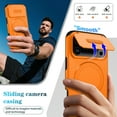 thumbnail image 4 of For iPhone 17 Pro Max Rugged Phone Case,With Invisible Kickstand,Compatible with Mag-Safe,With Camera Lens Cover,Shockproof Anti-Scratch Drop Protection Durable Heavy Duty Phone Case,Orange, 4 of 10