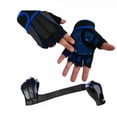thumbnail image 3 of Guantes militares tácticos sin dedos para hombre, con protección antideslizante para ciclismo y tiro. Azul M, 3 of 9