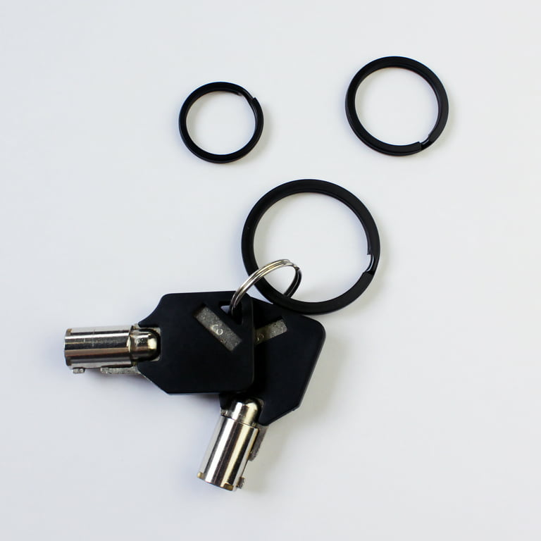 10pcs 15mm Key Ring Black Split Ring Flat Split Key Ring for