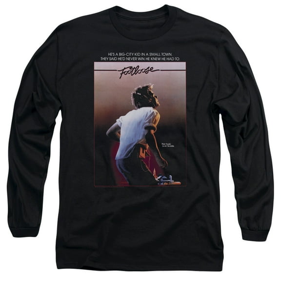 Footloose Poster Long Sleeve Adult 18/1 T-Shirt Black