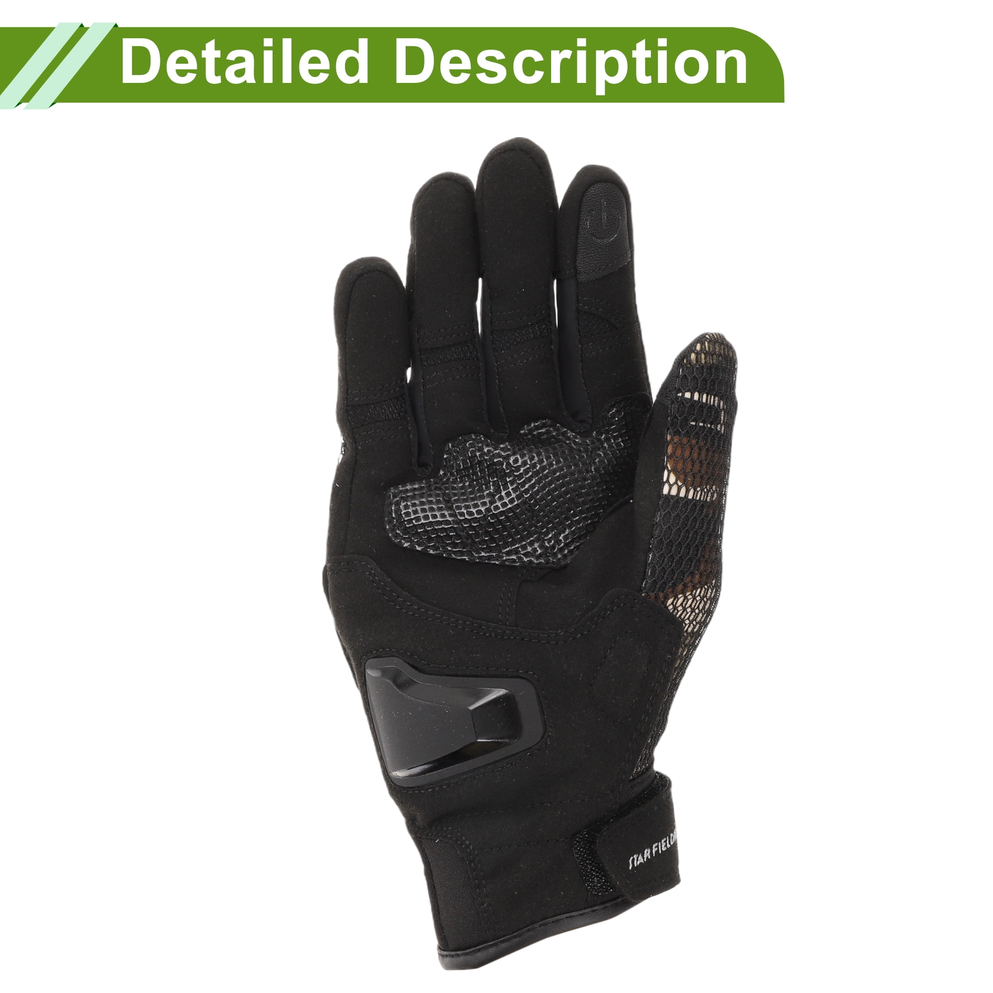 Unique Bargains XXL Motorcycle Gloves Breathable Full Finger Gloves Leather Outdoor Gloves Black Brown 1 Pair