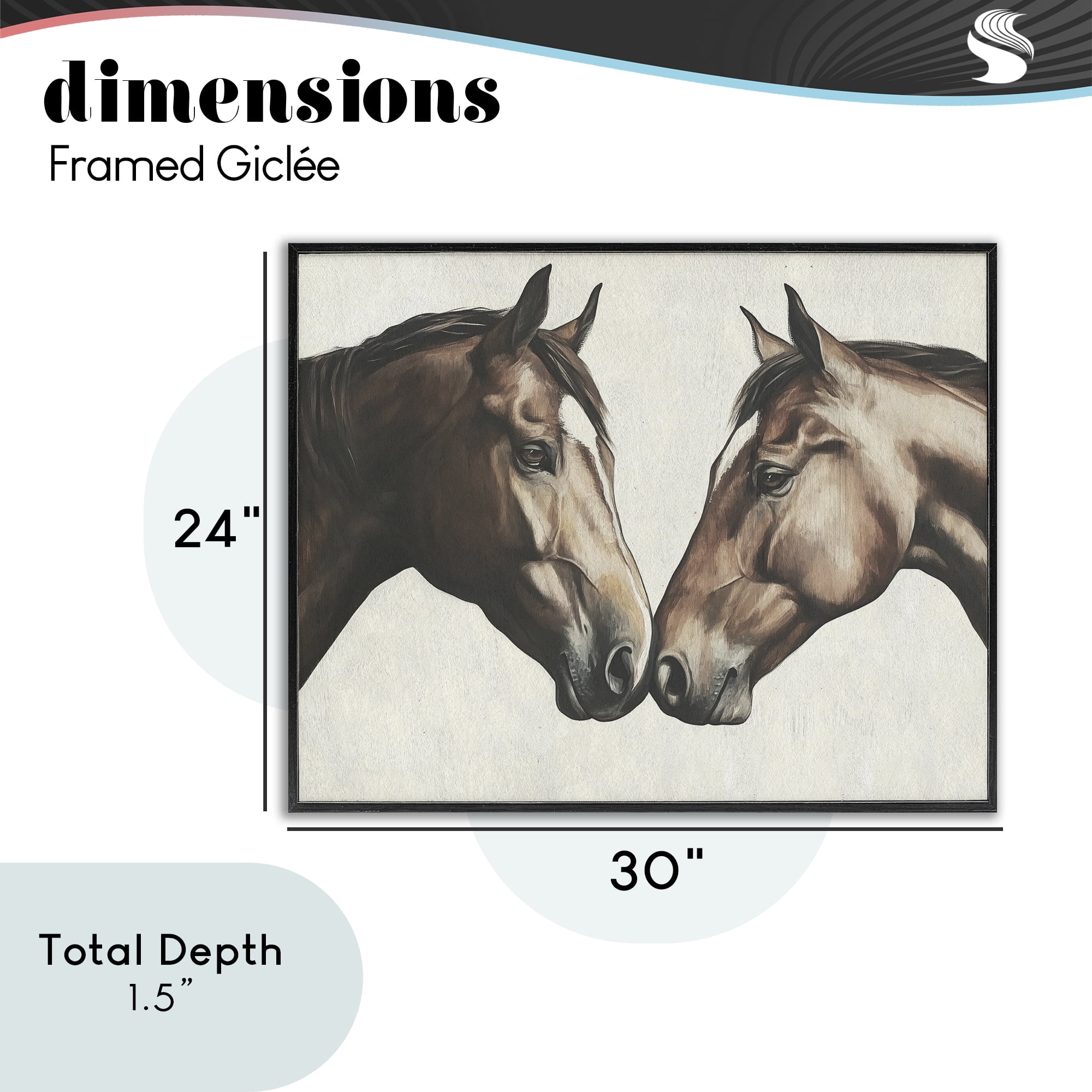 Stupell Industries Equine Companions Pair Black Framed Giclee Art, design by Svetlana Aleynikova