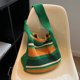 thumbnail image 4 of Bolso de hombro a rayas de ganchillo para mujer, bolso de mano bonito, bolso diario de verano (verde), 4 of 8