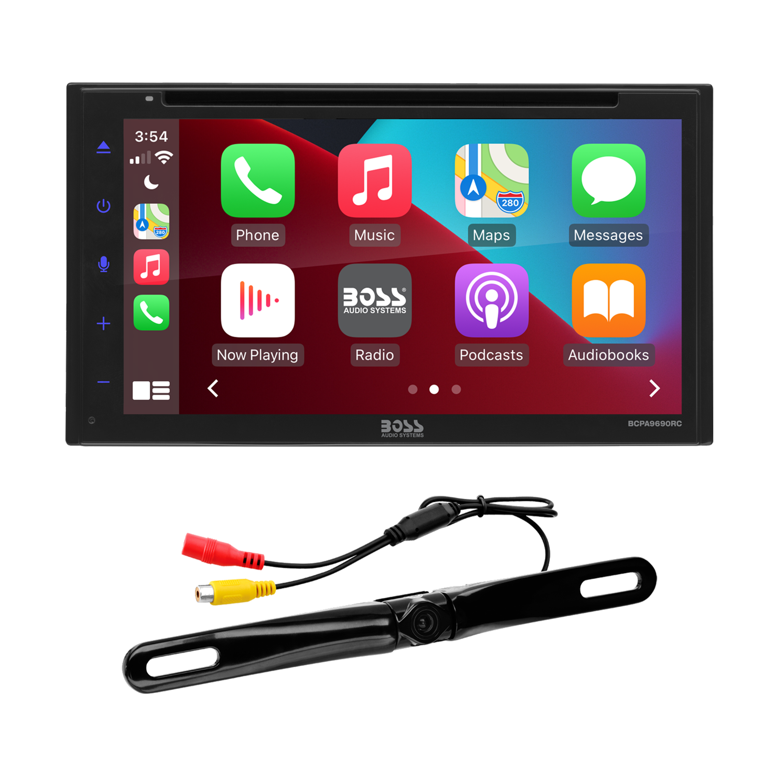BOSS Audio Systems BCPA9690RC 6.75” Apple CarPlay Android Auto Car DVD  Player