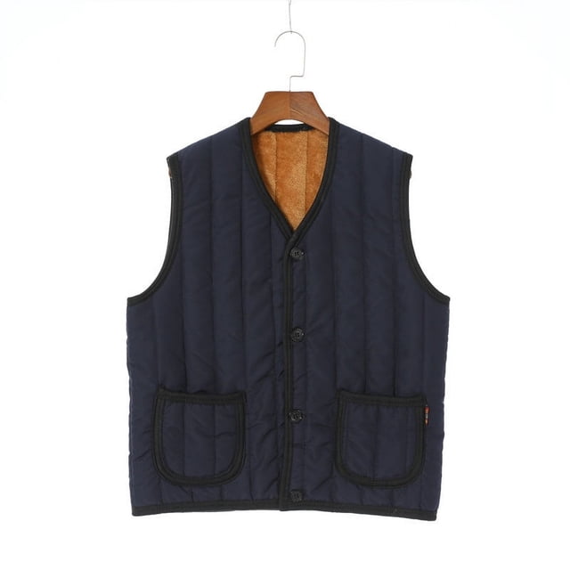 Chaleco para hombre de talla grande, de algodón, cálido y de terciopelo para invierno