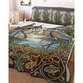 Blue Heron Quilts Bedding Set Queen Size Retro Reeds Sunlight Birds ...