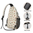 thumbnail image 3 of Sling Backpack,Beige Christmas Gingerbread Pattern Sling Bag with Water Bottle Holder,Waterproof Sling Bag for Men/Women with Headphone Jack for Hiking,Travel, 3 of 6
