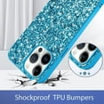 thumbnail image 2 of Compatible with iPhone 14 Pro Max Case Luxury Glitter Sparkle Bling Shiny Case Hard PC Shockproof Full Camera Lens Protective Case for iPhone 14 Pro Max 6.7 Inch-Blue, 2 of 14