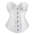 thumbnail image 1 of Prolriy Corset Tops para Mujer, Conjuntos de Corsé Bustier para Mujer, Cintura de Satén Negra, Tops Góticos de Talla Grande, Tops para Mujer, Blanco M, 1 of 2