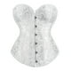 thumbnail image 1 of Tops de corsé Prolriy para mujer, conjuntos de top de corsé con bustier para mujer, faja de cintura de satén negro, tops góticos de talla grande, tops de mujer blancos XXXXXL, 1 of 2