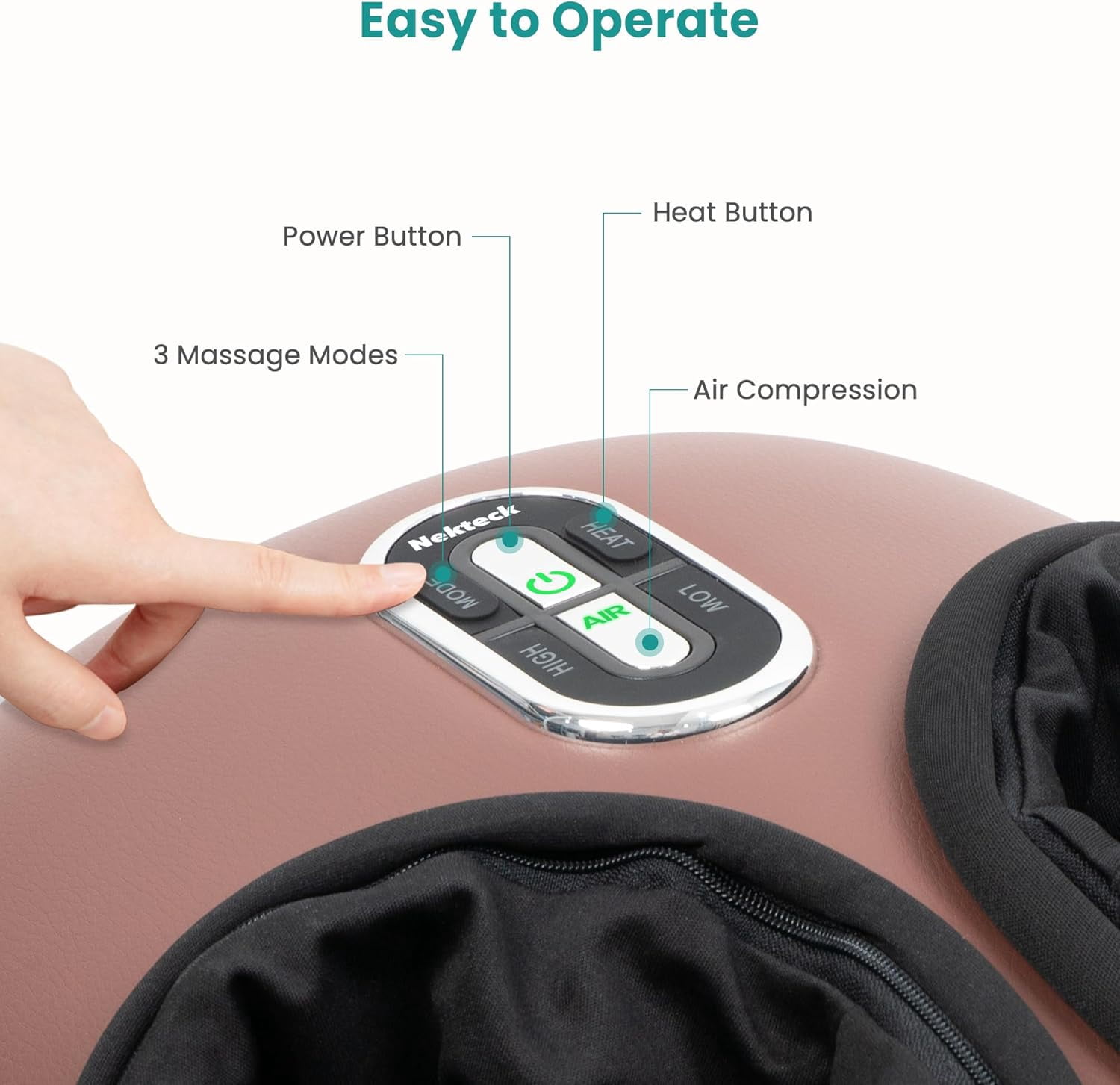 Nekteck Foot Massager with Heat, Shiatsu Foot Massagers Machine for Neuropathy, Blood Circulation, Plantar Fasciitis Relief, Feet Deep Kneading Therapy Air Compression, FSA/HSA, Gifts for Mom/Dad