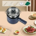 thumbnail image 1 of Olla eléctrica para cocinar al , olla eléctrica de mango largo, sartén antiadherente fácil de limpiar de 1,8 l para uso doméstico, dormitorio, oficina, fideos y sopa. Azul, 1 of 8