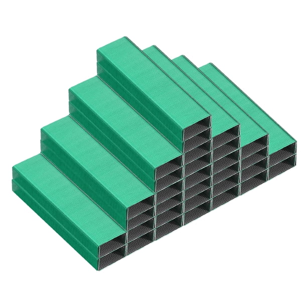 Grapas Uxcell para Grapadora, 2 Paquete de Grapas Estándar 26/6 de 1/4 de pulgada de Longitud para Suministros de Oficina, Verde