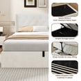 thumbnail image 4 of Upholstered Hydraulic Lift Up Storage Platform Bed,Full Size,Cream, 4 of 5