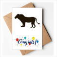 thumbnail image 1 of Black Lion Animal Portrayal Wedding Cards Congratulations Greeting Envelopes, 1 of 3