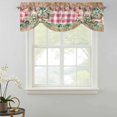 thumbnail image 2 of Tie Up Valances for Windows, Eucalyptus Trucks Adjustable Valance Curtains Window Treatment for Living Room, Spring Rustic Floral Wooden Red Plaid Rod Pocket Kitchen Curtains & Drapes 54x18 Inch, 2 of 9