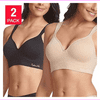 Splendid Ladies' Seamless Wireless Bra - 2 PACK XL(38-40)/Black/Nude